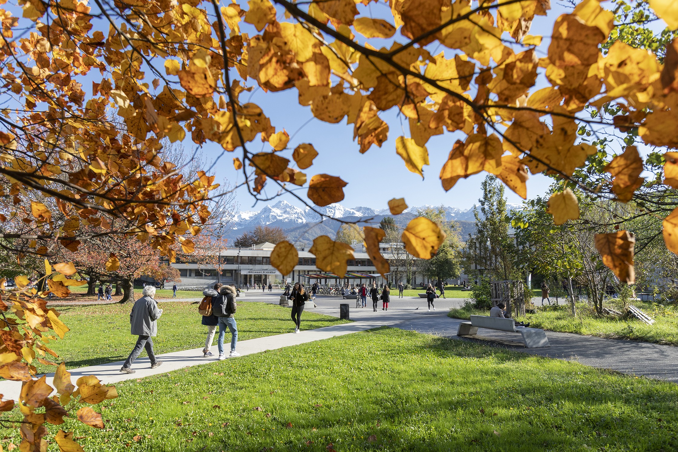 Campus universitaire Grenoble automne etudiants
