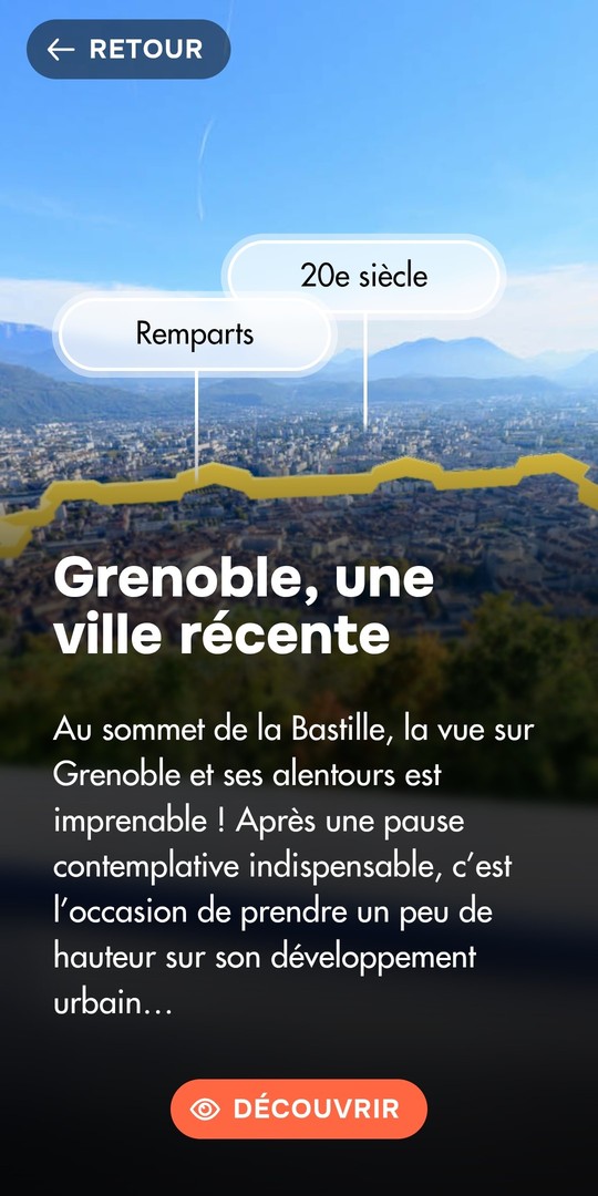 Capture d'écran depuis le fort de la Bastille avec une représentation des remparts qui étaient présents auparavant.