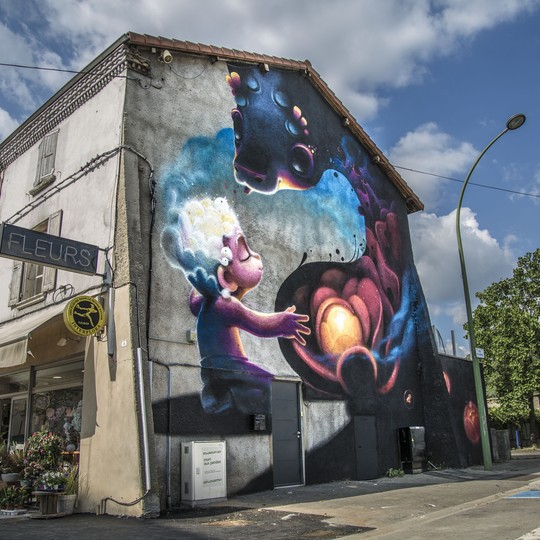 Fresque Street Art artiste Grow photo d'Andrea Berlese
